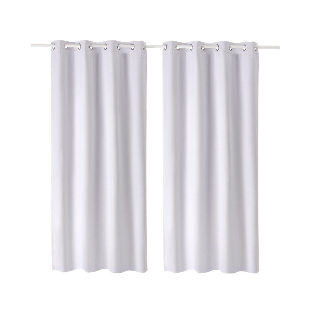 VEVOR Blackout Curtains, 84 Inch Length 2 Panels Set, 52 Inch Wide Each, Thermal Insulated 100% Blackout Light Blocking Drapes, 3-Layer, with Grommets, Curtains for Bedroom Living Room Window, White