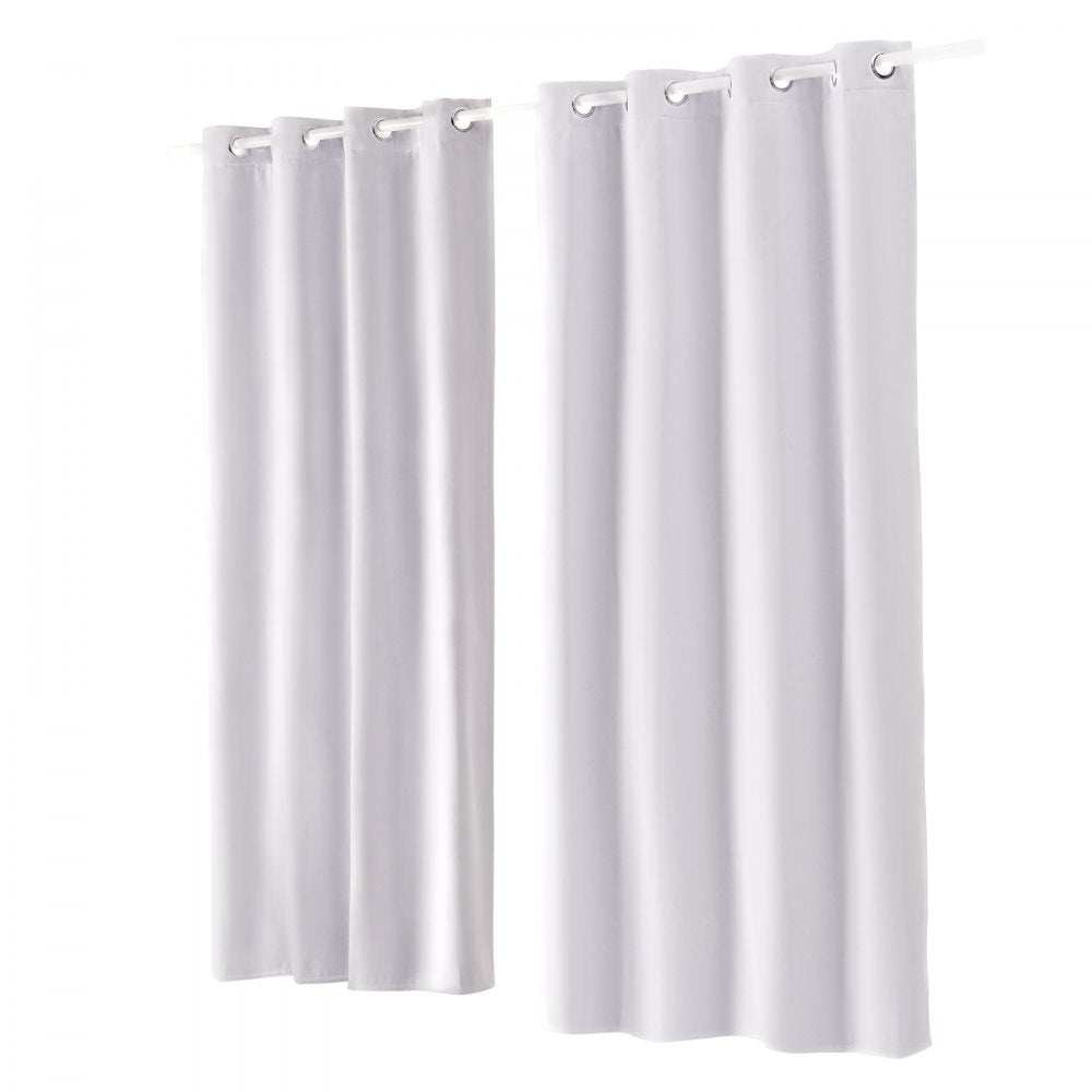 VEVOR Blackout Curtains, 84 Inch Length 2 Panels Set, 52 Inch Wide Each, Thermal Insulated 100% Blackout Light Blocking Drapes, 3-Layer, with Grommets, Curtains for Bedroom Living Room Window, White