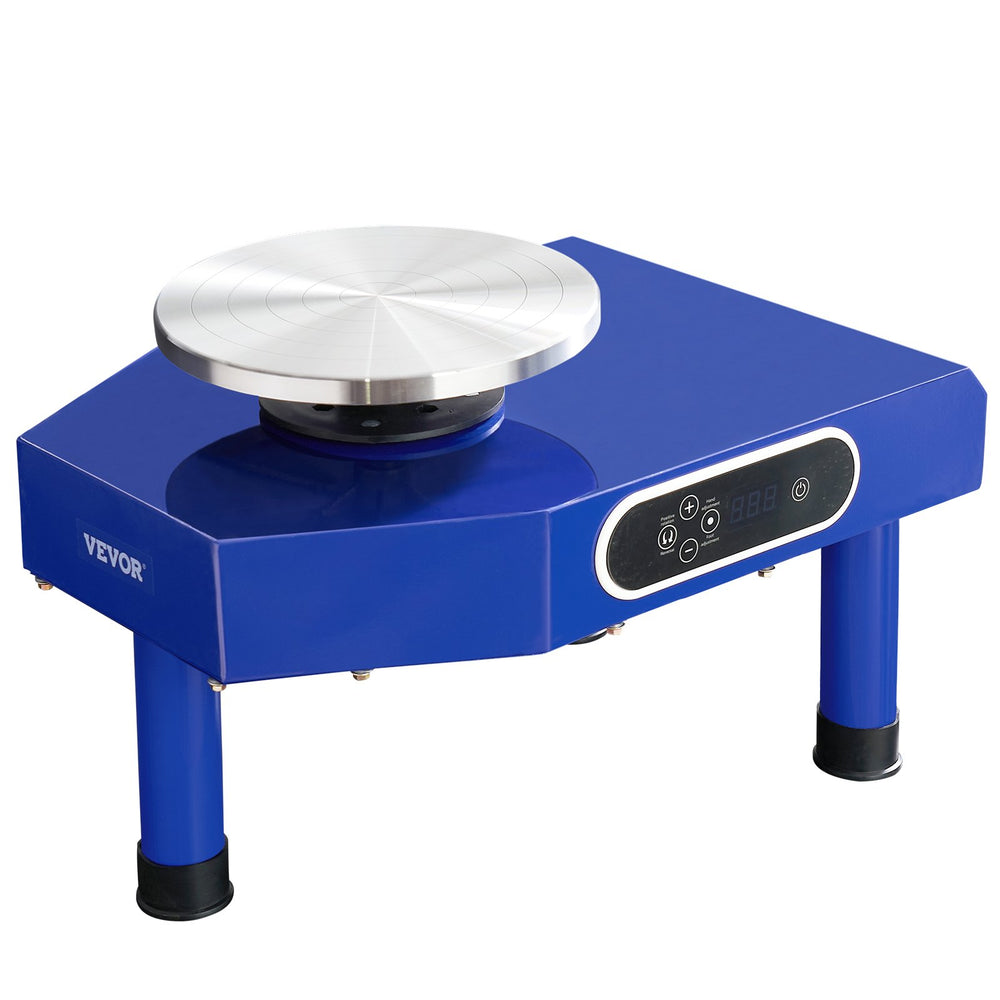 VEVOR Pottery Wheel, 10 in Ceramic Wheel Forming Machine, 60-300 RPM Adjustable Speed with Foot Pedal, ABS Detachable Basin, Manual LCD Panel, Sculpting Tool and Apron, for Home Pottery Craft DIY