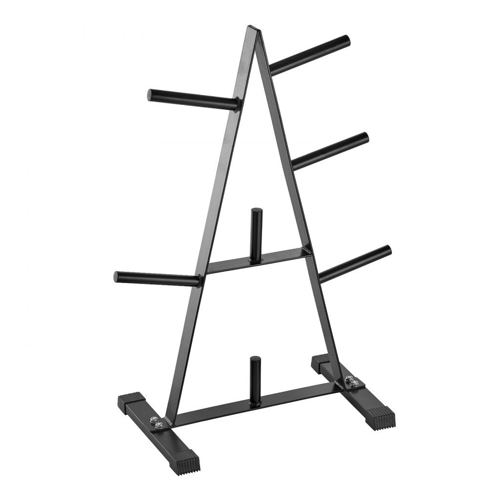 VEVOR Weight Plate Rack, A Frame Weight Plate Tree for 1-Inch Weight Plates, Standard Weight Plate Tree, 500 lbs Load Capacity Weight Storage Holder, Home Gym Barbell Rack Storage Stand, Black
