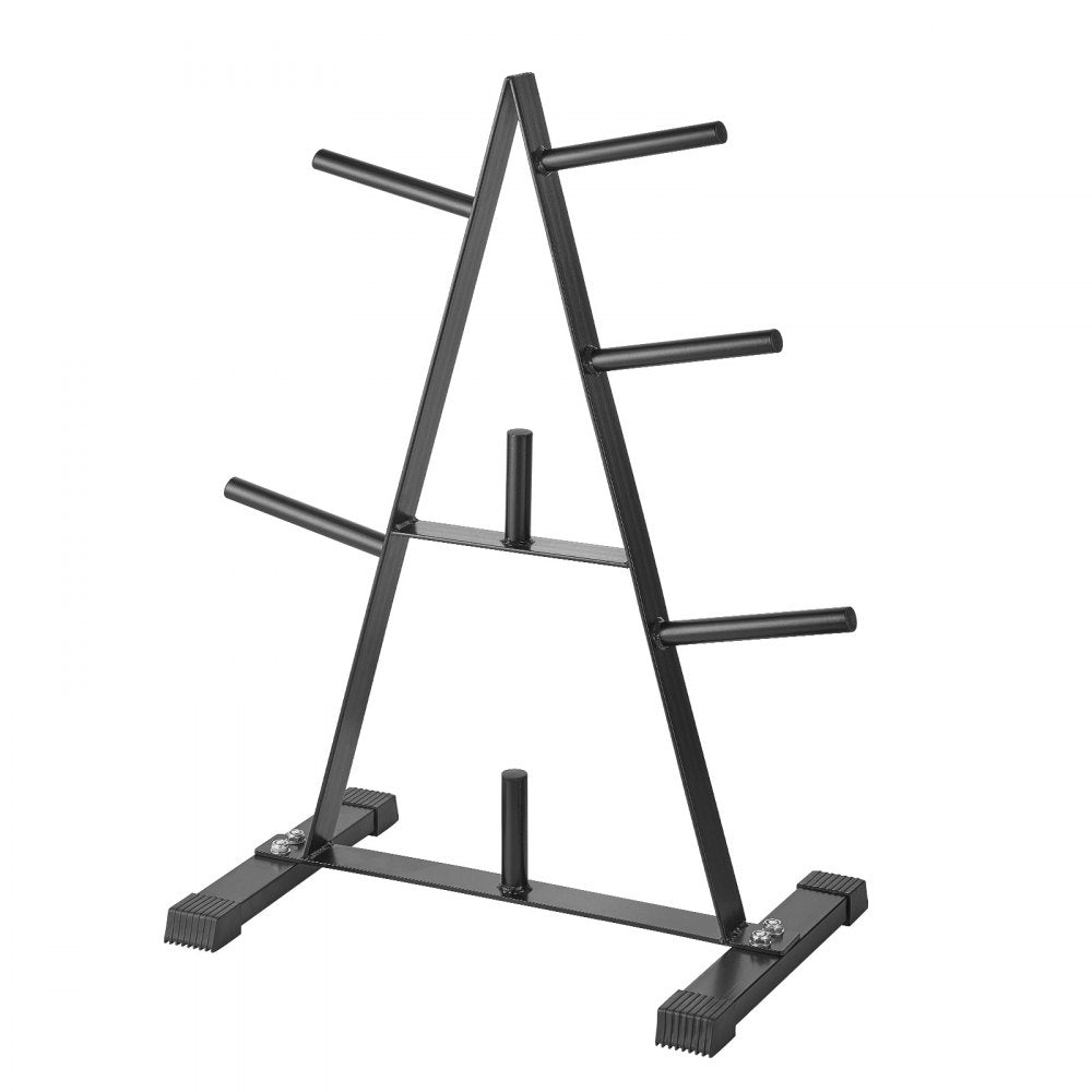 VEVOR Weight Plate Rack, A Frame Weight Plate Tree for 1-Inch Weight Plates, Standard Weight Plate Tree, 500 lbs Load Capacity Weight Storage Holder, Home Gym Barbell Rack Storage Stand, Black