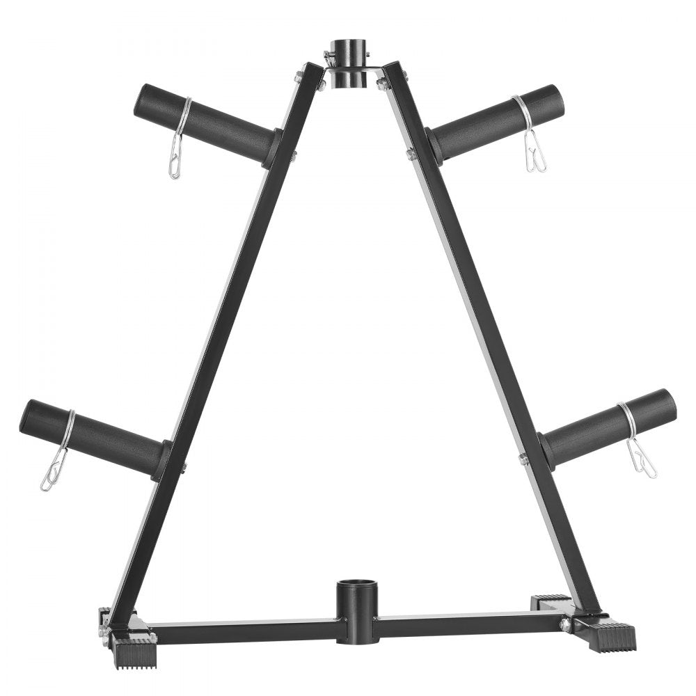 VEVOR Weight Plate Rack, A Frame Weight Plate Tree for 2-Inch Weight Plates, Standard Weight Plate Tree, 300 lbs Load Capacity Weight Storage Holder, Home Gym Barbell Rack Storage Stand, Black