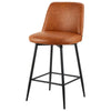 VEVOR Bar Stool Set of 2, 27 inch Counter Height Swivel Stools, Modern PU Leather Counter Barstool with Backrest and Metal Legs, Armless Bar Chair, Island Barstool for Kitchen, Dining Room, Brown