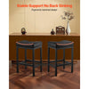 VEVOR Bar Stool Set of 2, PU Leather Counter Height Stools, 25 inch Barstool with Saddle-Seat and Metal Legs, Easy Assembly Backless Bar Chair, Island Barstools for Kitchen, Dining Room, Cafe, Black