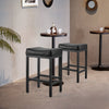 VEVOR Bar Stool Set of 2, PU Leather Counter Height Stools, 25 inch Barstool with Saddle-Seat and Metal Legs, Easy Assembly Backless Bar Chair, Island Barstools for Kitchen, Dining Room, Cafe, Black
