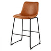 VEVOR Bar Stool Set of 4, 26 inch Counter Height Stools, Modern PU Leather Counter Barstool with Backrest, Metal Legs, Easy Assembly Armless Bar Chair, Island Barstool for Kitchen, Dining Room, Brown