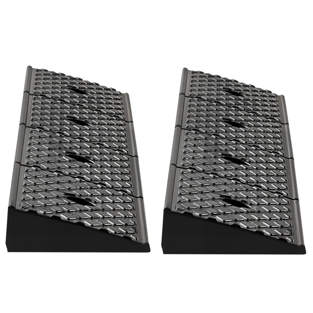 VEVOR Rubber Curb Ramp, 33069 lbs Load Capacity, 2 Inches Rise Height Heavy Duty Rubber Threshold Ramp with Drainage Tank for Wheelchairs, Strollers, Motorcycles, Cars, Lawn Mowers & Trailers, 2 Pack