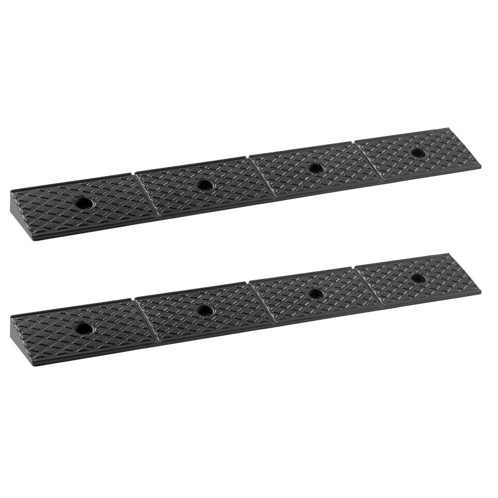 VEVOR Rubber Curb Ramp, 33069 lbs Load Capacity, 2 Inches Rise Height Heavy Duty Rubber Threshold Ramp with Drainage Tank for Wheelchairs, Strollers, Motorcycles, Cars, Lawn Mowers & Trailers, 2 Pack