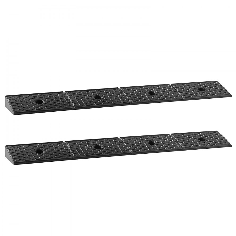 VEVOR Rubber Curb Ramp, 33069 lbs Load Capacity, 2 Inches Rise Height Heavy Duty Rubber Threshold Ramp with Drainage Tank for Wheelchairs, Strollers, Motorcycles, Cars, Lawn Mowers & Trailers, 2 Pack