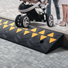 VEVOR Rubber Curb Ramp 3.7" Rise Height Sidewalk Curb Ramp, 10" Width 39.4" Length Driveway Ramp for Curb, 15T Heavy Duty Rubber Ramp for Forklifts, Trucks, Buses, Cars, Wheelchairs, Bikes