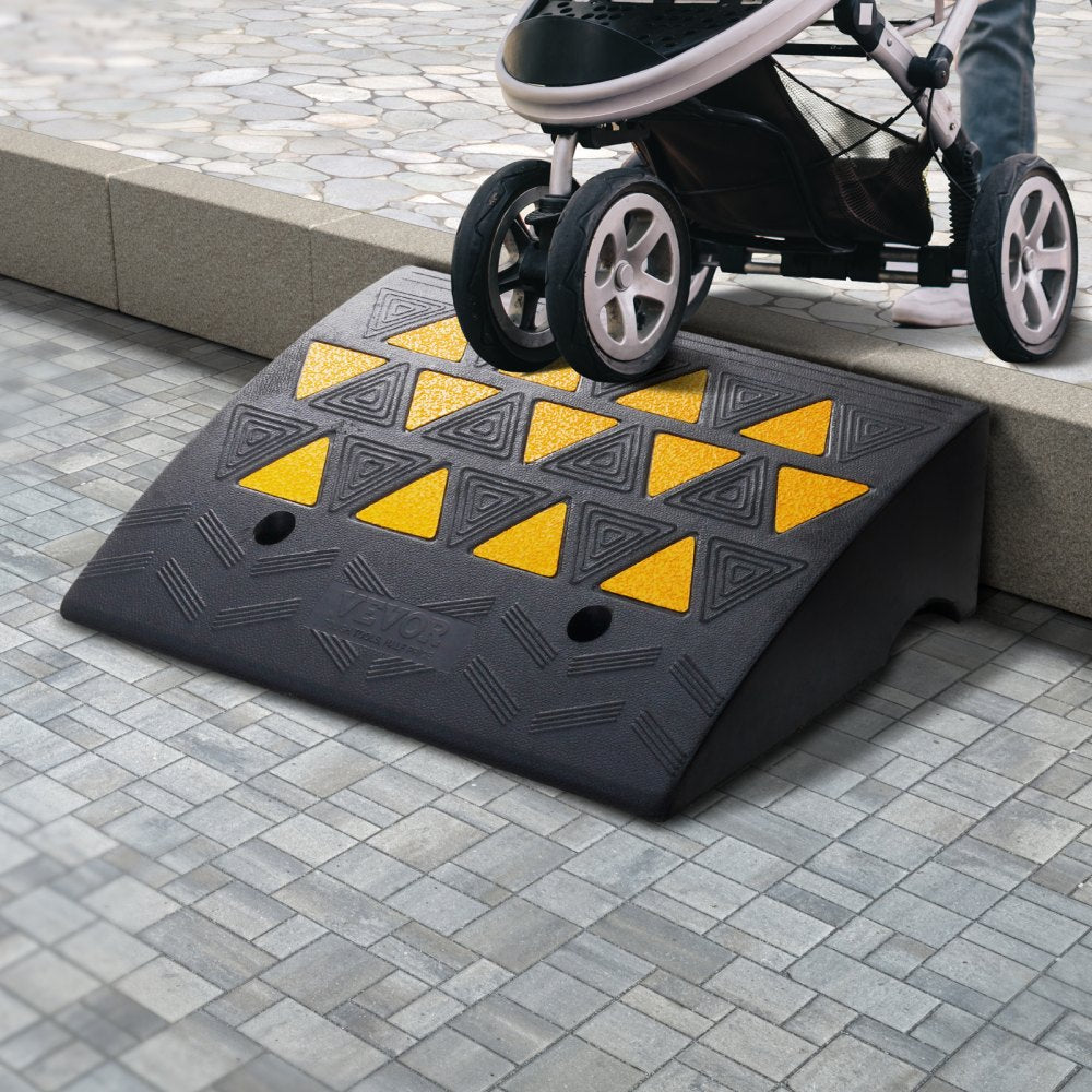 VEVOR Rubber Curb Ramp 2 Pack, 6" Rise Height Heavy-Duty 33069 lbs/15 T Capacity Threshold Ramps, Driveway Ramps with Stable Grid Structure for Cars, Wheelchairs, Bikes, Motorcycles