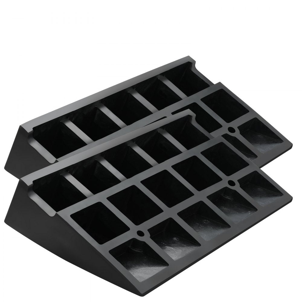 VEVOR Rubber Curb Ramp 2 Pack, 4.3" Rise Height Heavy-Duty 33069 lbs/15 T Capacity Threshold Ramps, Driveway Ramps with Stable Grid Structure for Cars, Wheelchairs, Bikes, Motorcycles