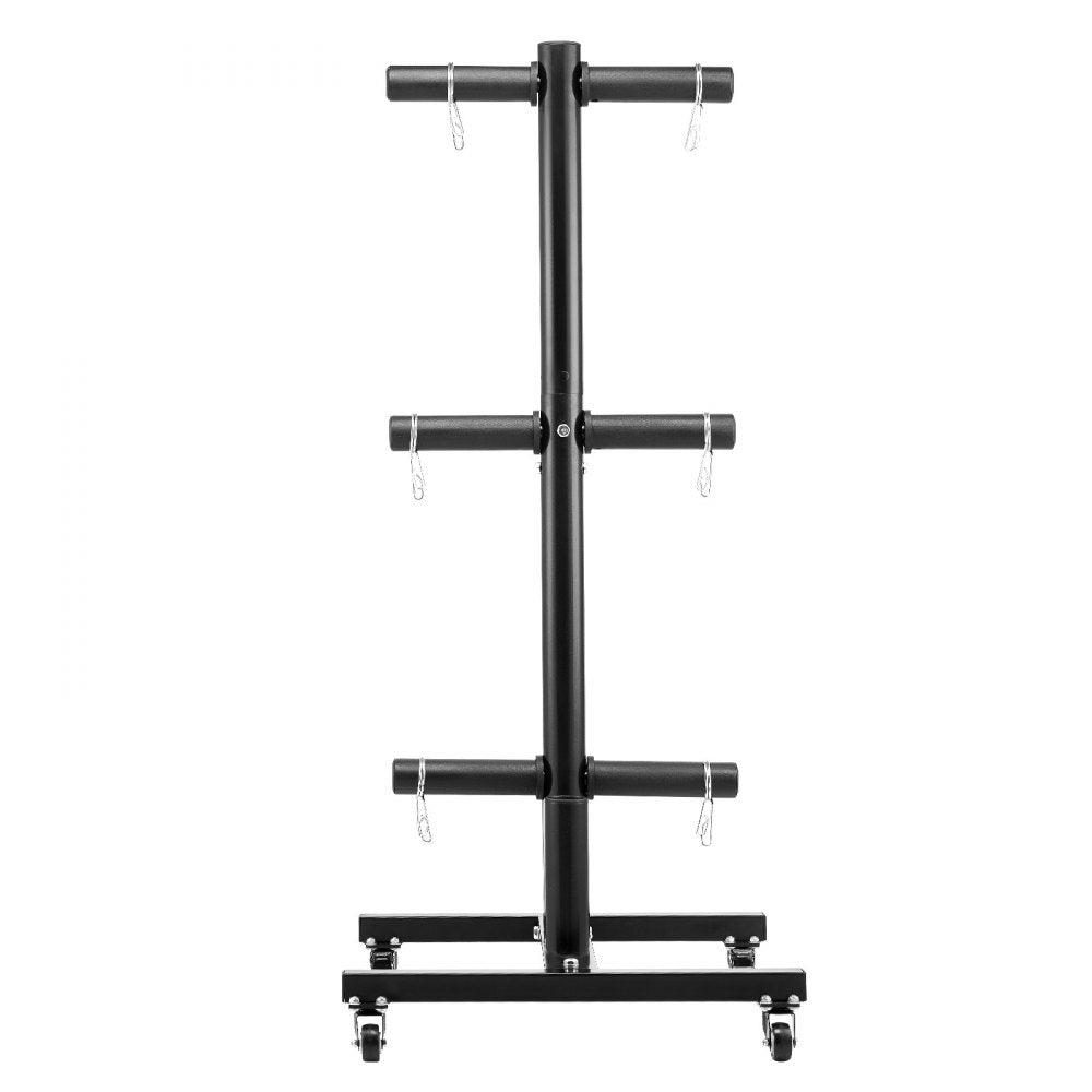 VEVOR Weight Plate Rack, Vertical Weight Plate Tree for 2-Inch Weight Plates, Standard Weight Plate Tree with Wheels, 1000 lbs Load Capacity Weight Storage Holder, Home Gym Barbell Rack Storage Stand
