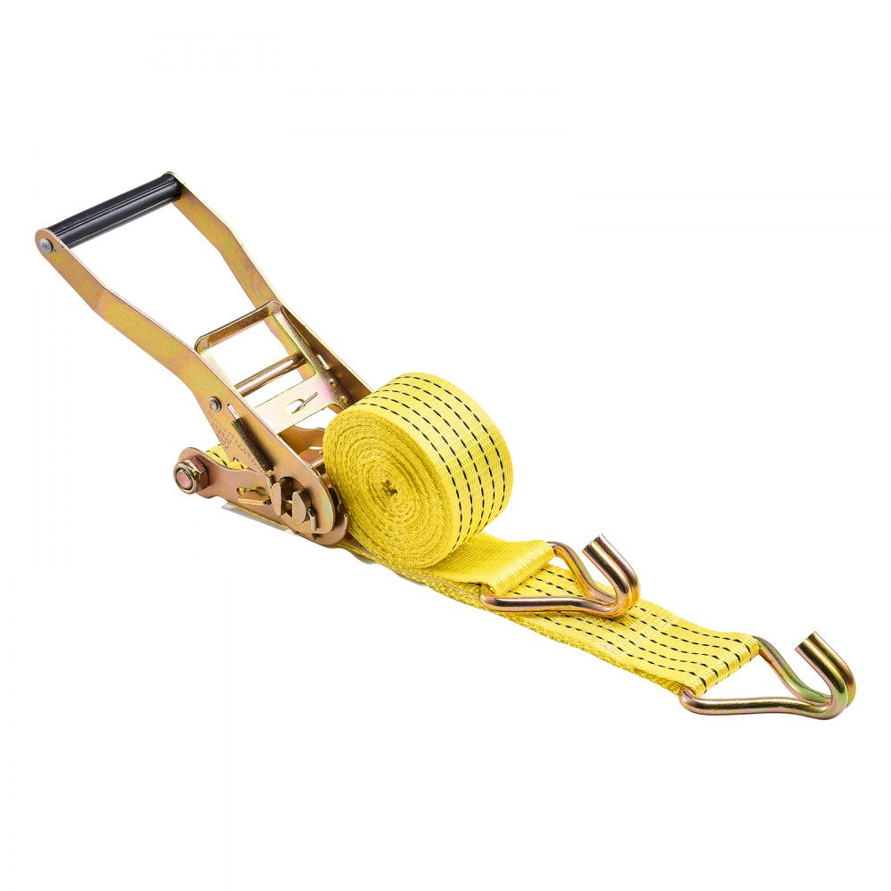 VEVOR Ratchet Straps, 2 in x 15 ft, Heavy Duty Tie Down Straps with Double J Hook, 5000 lbs Break Strength, Carry Bag, Tie Down Ratcheting for Moving, Trailers, Motorcycles, Kayaks, Car Roof, 6 Pack