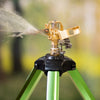VEVOR Impact Sprinkler on Tripod Base, 2 Packs, Heavy Duty Tripod Sprinklers with Brass Head & 3/4"NH Connector, 360 Degree Large Area Irrigation Sprinkler, Adjustable Heights Sprinkler for Yard