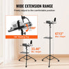 VEVOR Projector Stand with Wheels, Laptop Stand Tripod Adjustable Height from 31.3 to 67.3", Projector Tripod Stand with 2 Trays & Gooseneck Phone Holder, for Outdoor Movies, Home, Office or Studio