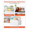 VEVOR Kids Reading Nook, Wooden Storage Bench with Backrest, Kids Bookshelf & Toy Organizer, Large Toy Box Chest for Playroom, Living Room or Entryway, Easy Assembly, 66.9 x 15.8 x 31.5 in, White
