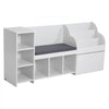 VEVOR Kids Reading Nook, Wooden Storage Bench with Backrest, Kids Bookshelf & Toy Organizer, Large Toy Box Chest for Playroom, Living Room or Entryway, Easy Assembly, 66.9 x 15.8 x 31.5 in, White