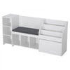 VEVOR Kids Reading Nook, Wooden Storage Bench with Backrest, Kids Bookshelf & Toy Organizer, Large Toy Box Chest for Playroom, Living Room or Entryway, Easy Assembly, 66.9 x 15.8 x 31.5 in, White