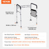 VEVOR Toilet Safety Rail, 300 LBS Foldable Toilet Seat with Non-Slip Handles, Portable Versatile Toilet Handrails with Reinforced Aluminum Alloy Tube, Fit for Seniors, Pregnant Women & the Injured
