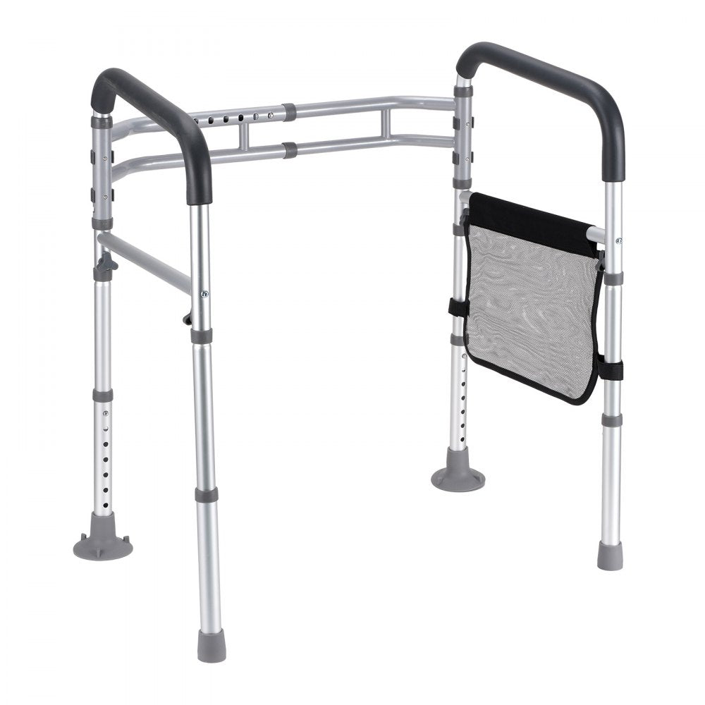 VEVOR Toilet Safety Rail, 300 LBS Foldable Toilet Seat with Non-Slip Handles, Portable Versatile Toilet Handrails with Reinforced Aluminum Alloy Tube, Fit for Seniors, Pregnant Women & the Injured