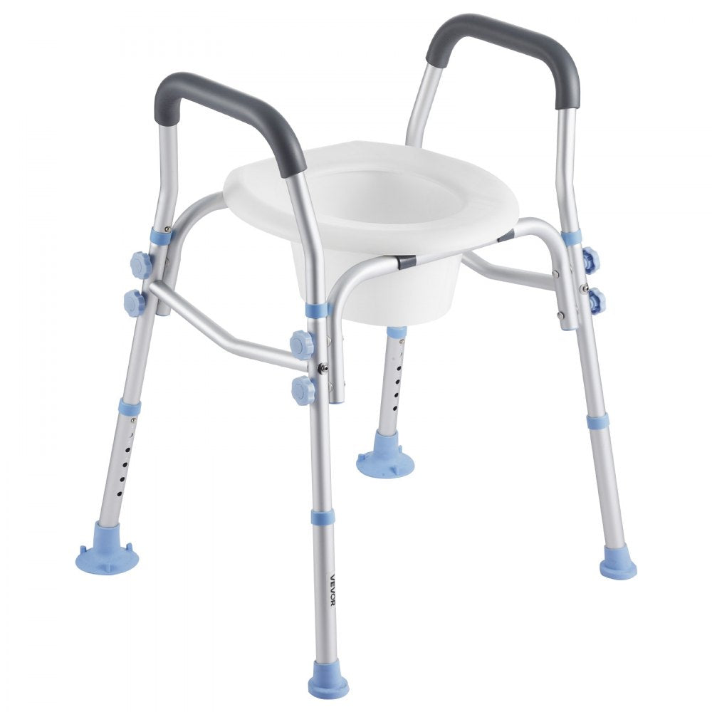 VEVOR Raised Toilet Seat with Arms, 300 lbs Load Capacity, Adjustable Height, Widened Commode Elevated Toilet Seat Riser with Handles and Splash Guard for Seniors, Elderly, Handicap, Disabled, Adults