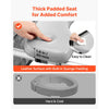 VEVOR Raised Toilet Seat with Handles 350 lb Handicap Elevated Toilet Riser, for Seniors, Elderly & Disabled, Adjustable Height & Width, Soft Cushion Padded, Fits Round, Elongated & V-Shaped Commode