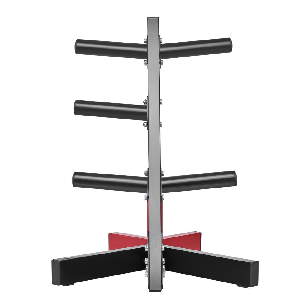 VEVOR Weight Plate Rack, L Frame Weight Plate Tree for 2-Inch Weight Plates, Standard Weight Plate Tree, 500 lbs Load Capacity Weight Storage Holder, Home Gym Barbell Rack Storage Stand, Black & Red