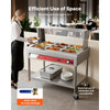 VEVOR Commercial Food Warmer 9 x 1/3 Pans Electric Steam Table 1500W, for Buffet Restaurant Catering, Stainless Steel Server with Additional 1/1 Pan, Acrylic Cover, Undershelf, and Rolling Stand
