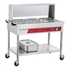 VEVOR Commercial Food Warmer 9 x 1/3 Pans Electric Steam Table 1500W, for Buffet Restaurant Catering, Stainless Steel Server with Additional 1/1 Pan, Acrylic Cover, Undershelf, and Rolling Stand