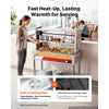 VEVOR Commercial Food Warmer 5 x 1/3 Pans Electric Steam Table 1500W, for Buffet Restaurant Catering Party, Professional Stainless Steel Server, with Undershelf, Rolling Stand, and Temp Control