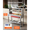 VEVOR Commercial Food Warmer 5 x 1/3 Pans Electric Steam Table 1500W, for Buffet Restaurant Catering Party, Professional Stainless Steel Server, with Undershelf, Rolling Stand, and Temp Control