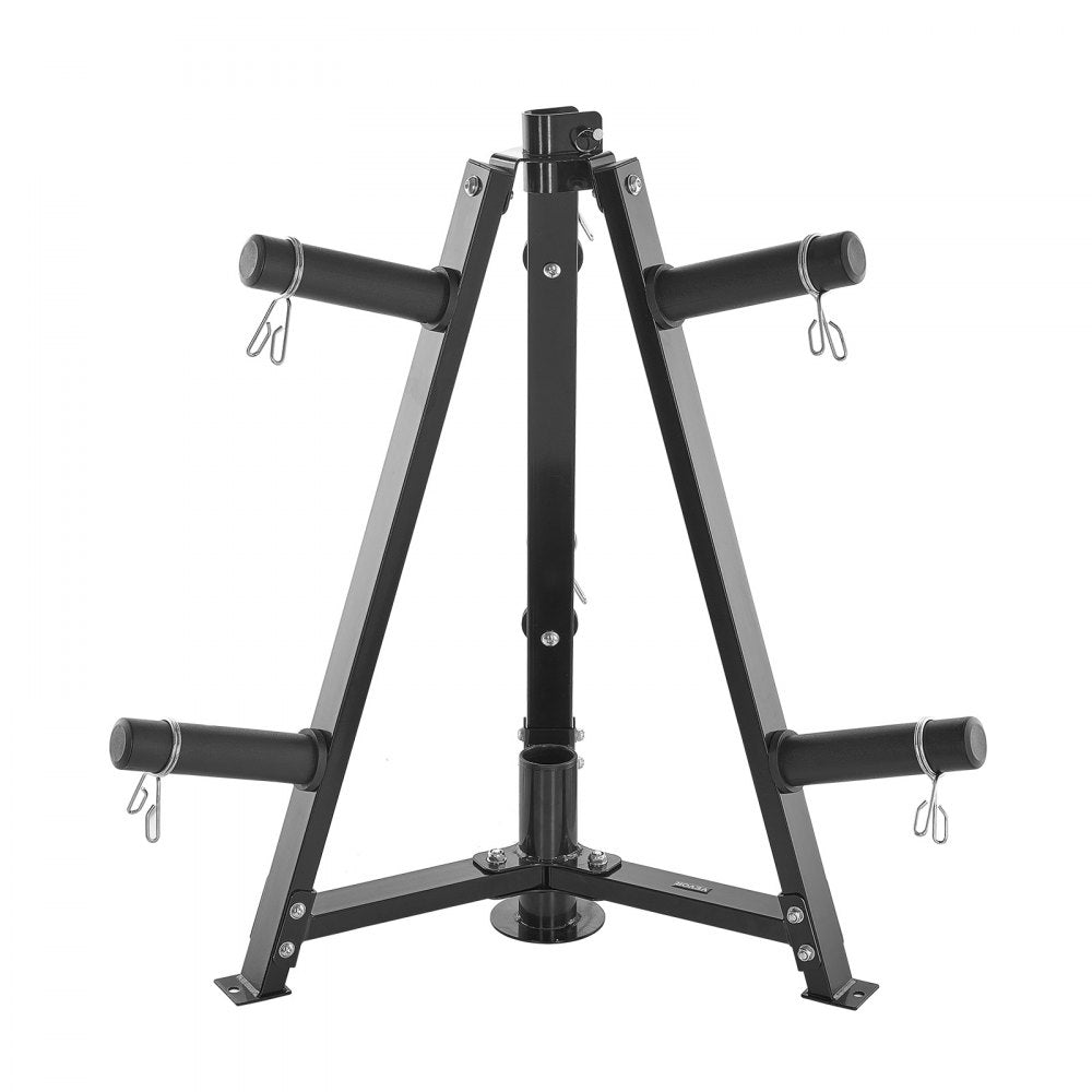 VEVOR Weight Plate Rack, Weight Plate Tree for 2-Inch Weight Plates, Standard Weight Plate Tree, 300 lbs Load Capacity Weight Storage Holder, Home Gym Barbell Rack Storage Stand, Black