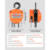 VEVOR Hand Chain Hoist, 1/2 Ton 1100 lbs Capacity, Manual Chain Block with Upgrade G80 Galvanized Chain, 10 ft Lifting Height, Heavy Duty Pulley Hoist for Garage Warehouse Automotive Machinery, Orange