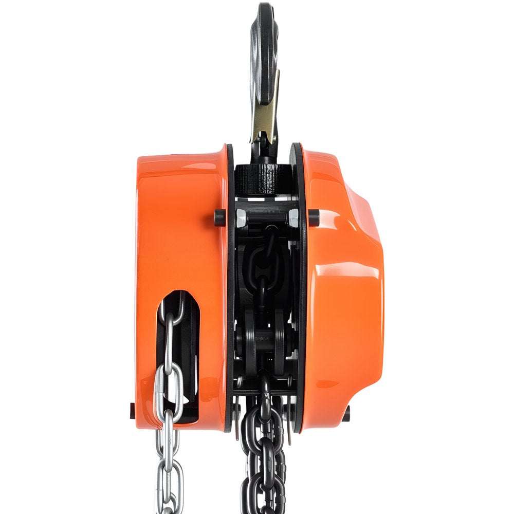 VEVOR Hand Chain Hoist, 1 Ton 2200 lbs Capacity, Manual Chain Block with Upgrade G80 Galvanized Chain, 10 ft Lifting Height, Heavy Duty Pulley Hoist for Garage Warehouse Automotive Machinery, Orange