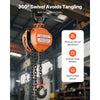 VEVOR Hand Chain Hoist, 1 Ton 2200 lbs Capacity, Manual Chain Block with Upgrade G80 Galvanized Chain, 20 ft Lifting Height, Heavy Duty Pulley Hoist for Garage Warehouse Automotive Machinery, Orange