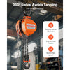 VEVOR Hand Chain Hoist, 2 Ton 4400 lbs Capacity, Manual Chain Block with Upgrade G80 Galvanized Chain, 10 ft Lifting Height, Heavy Duty Pulley Hoist for Garage Warehouse Automotive Machinery, Orange
