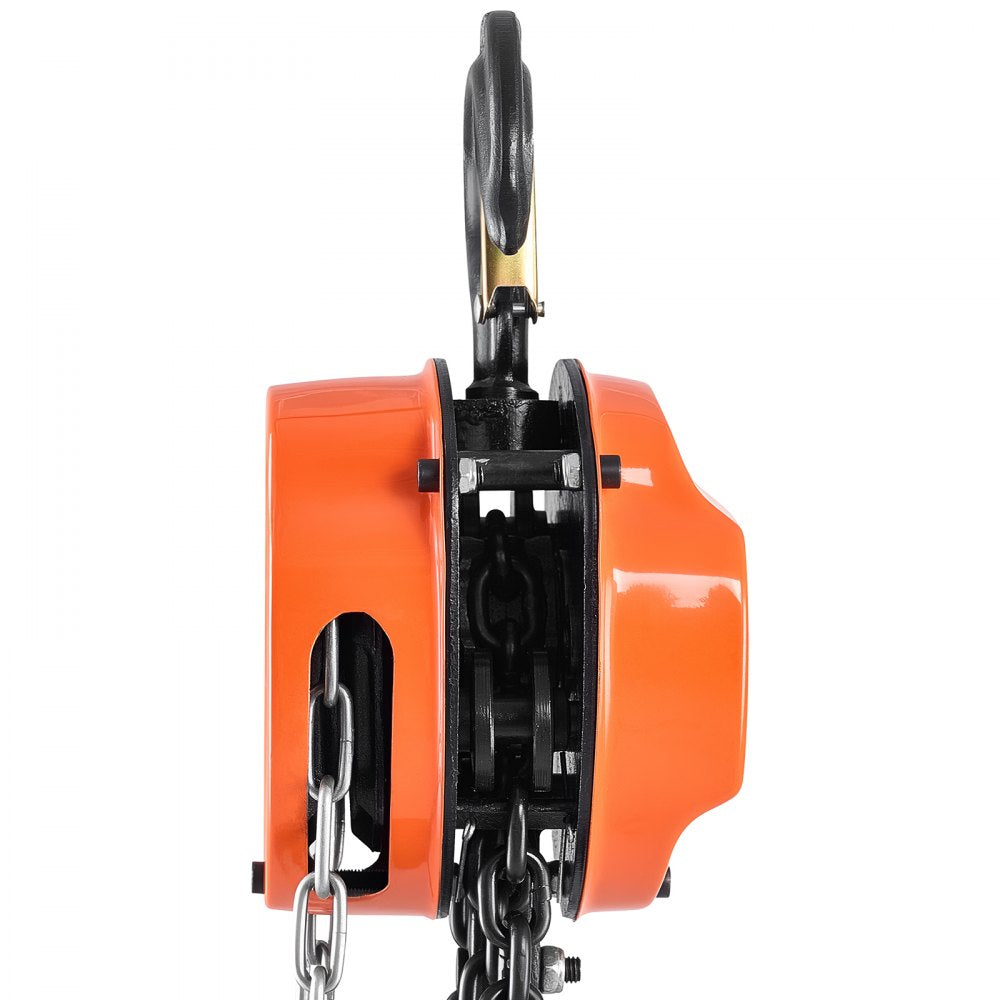 VEVOR Hand Chain Hoist, 3 Ton 6600 lbs Capacity, Manual Chain Block with Upgrade G80 Galvanized Chain, 20 ft Lifting Height, Heavy Duty Pulley Hoist for Garage Warehouse Automotive Machinery, Orange