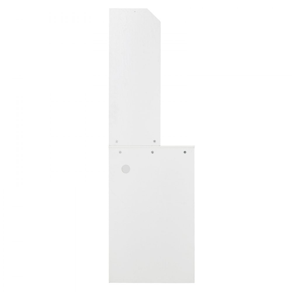 VEVOR 64" Tall Corner Storage Cabinet, 6 Tiers Wooden Storage Cabinet with USB Ports and Outlets & Adjustable Shelves, Freestanding Corner Cabinet for Living Room, Kitchen, Laundry Room, White