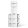 VEVOR 64" Tall Corner Storage Cabinet, 6 Tiers Wooden Storage Cabinet with USB Ports and Outlets & Adjustable Shelves, Freestanding Corner Cabinet for Living Room, Kitchen, Laundry Room, White
