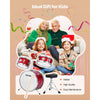 VEVOR Kids Drum Set, 3-Piece 14 in Junior Drum Sets, Beginner Drums Set with Adjustable Throne, Cymbal & Two Pairs of Drumsticks, Musical Learning Drums Instruments Kit, for Children Ages 6-13 (Red)