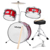 VEVOR Kids Drum Set, 3-Piece 14 in Junior Drum Sets, Beginner Drums Set with Adjustable Throne, Cymbal & Two Pairs of Drumsticks, Musical Learning Drums Instruments Kit, for Children Ages 6-13 (Red)