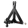 VEVOR 3 Point Trailer Hitch 2 in Receiver, 3pt Quick Hitch Attachment with 3 Trailer Balls, Tractor Tow Drawbar Adapter, Compatible with Kubota, Mahindra, Ford, Yanmar, John Deere, Massey Ferguson