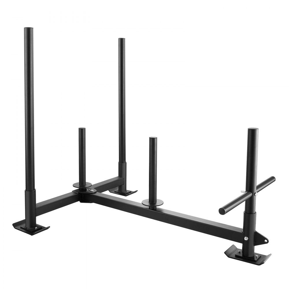 VEVOR Weight Training Sled, Pull Push Power Sled with Handle, Fitness Strength Resistance Training, Steel Workout Equipment for Athletic Exercise & Speed Improvement, Fit for 2" Weight Plate, Black