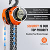 VEVOR Hand Chain Hoist, 1 Ton 2200 lbs Capacity 10 FT Come Along, G80 Galvanized Carbon Steel with Double-Pawl Brake, Auto Chain Leading & 360° Rotation Hook, for Garage Factory Dock