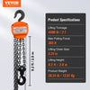 VEVOR  2 Ton Hand Chain Hoist 10 FT Come Along, 4400 lbs Capacity G80 Galvanized Carbon Steel with Double-Pawl Brake, Auto Chain Leading & 360° Rotation Hook, for Garage Factory Dock
