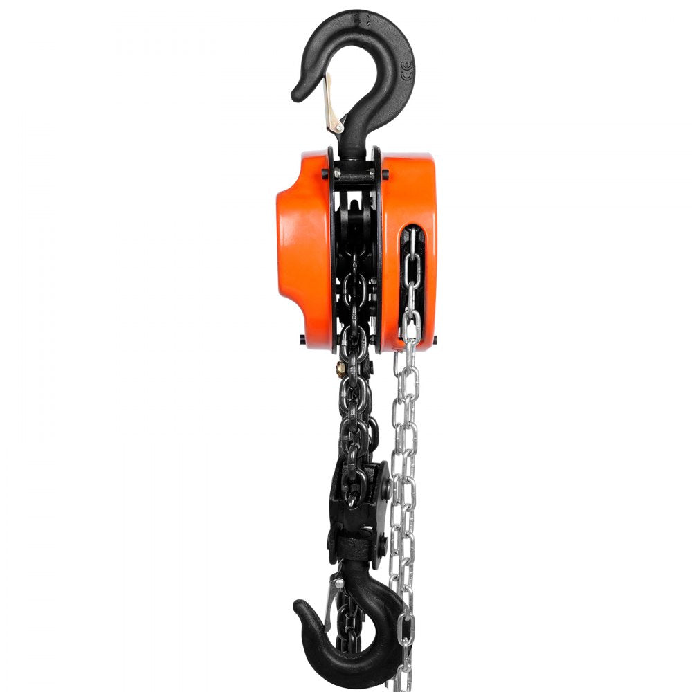 VEVOR  2 Ton Hand Chain Hoist 10 FT Come Along, 4400 lbs Capacity G80 Galvanized Carbon Steel with Double-Pawl Brake, Auto Chain Leading & 360° Rotation Hook, for Garage Factory Dock