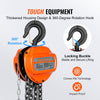 VEVOR Hand Chain Hoist, 3 Ton 6600 lbs Capacity 10 FT Come Along, G80 Galvanized Carbon Steel with Double-Pawl Brake, Auto Chain Leading & 360° Rotation Hook, for Garage Factory Dock