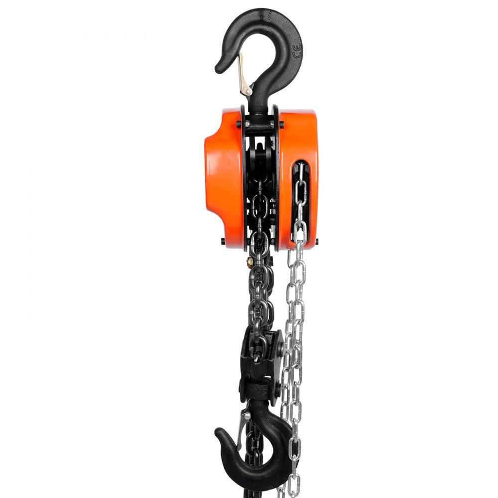 VEVOR Hand Chain Hoist, 3 Ton 6600 lbs Capacity 10 FT Come Along, G80 Galvanized Carbon Steel with Double-Pawl Brake, Auto Chain Leading & 360° Rotation Hook, for Garage Factory Dock