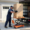 VEVOR Hydraulic Lift Table Cart, 770 lbs Capacity 50 in Lifting Height, for Material Handling, Moving, Transportation, Manual Double Scissor Lift Table, with 4 Wheels and Handle, Heavy-Duty Steel